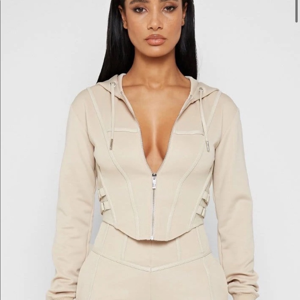 CORSET HOODIE - BEIGE